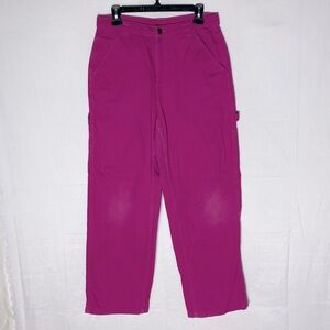 5/$25 NOBO No Boundaries Bright Pink Wide Leg Painter Carpenter Style Pants 31